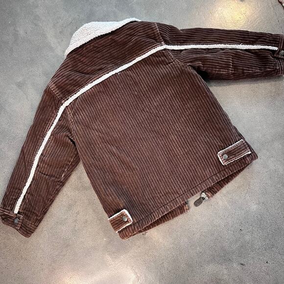 Janie and Jack Brown corduroy sherpa jacket toddler boys 4T outerwear western - Picture 5 of 5